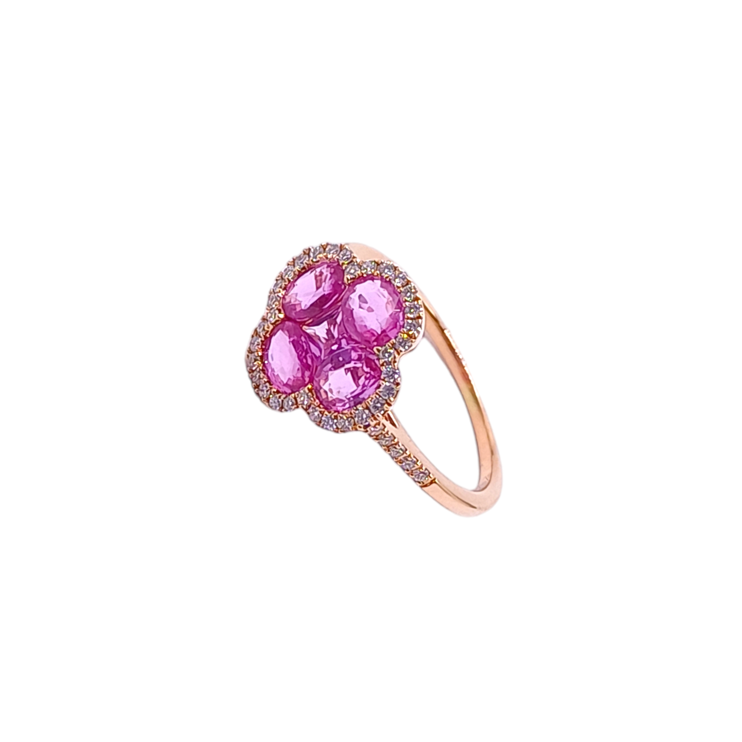 Pink Sapphire and Diamond Ring