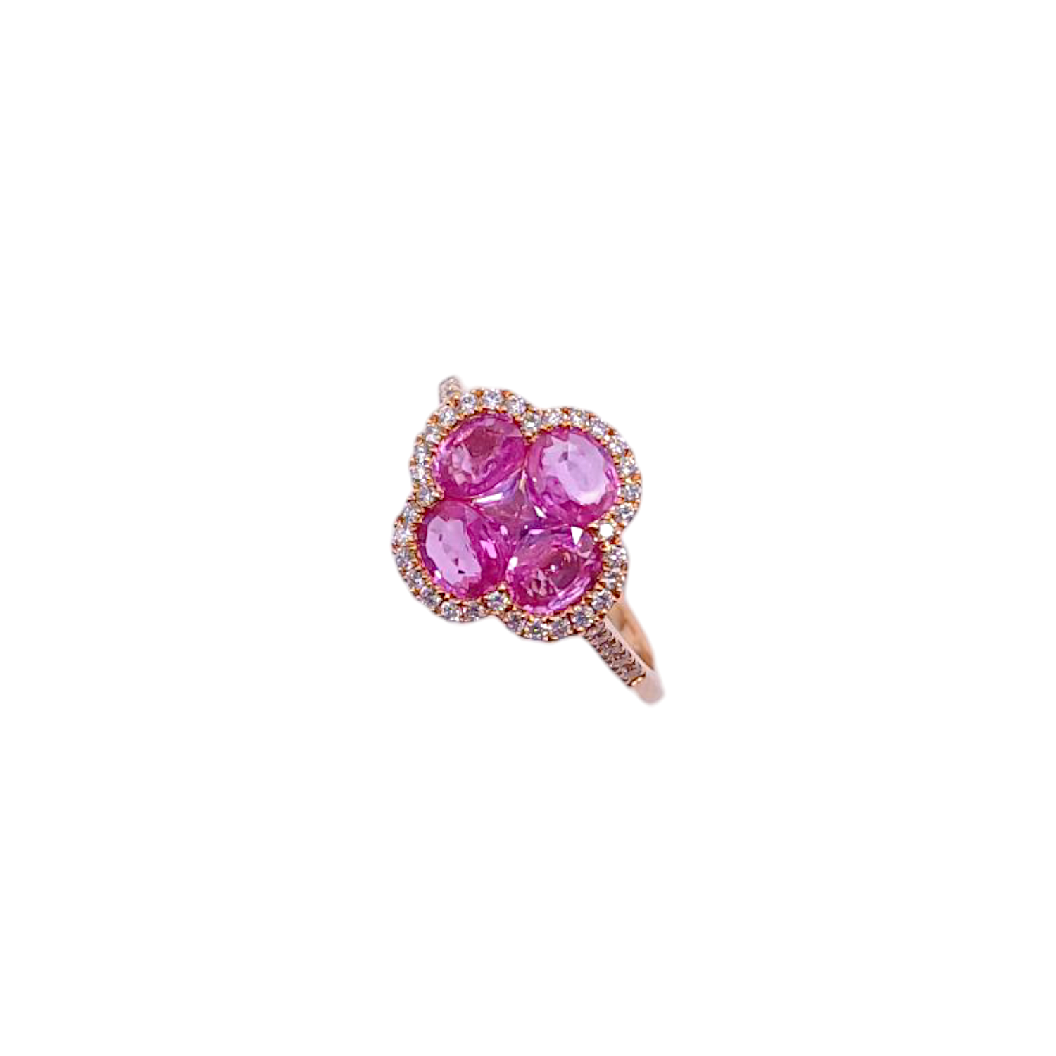 Pink Sapphire and Diamond Ring