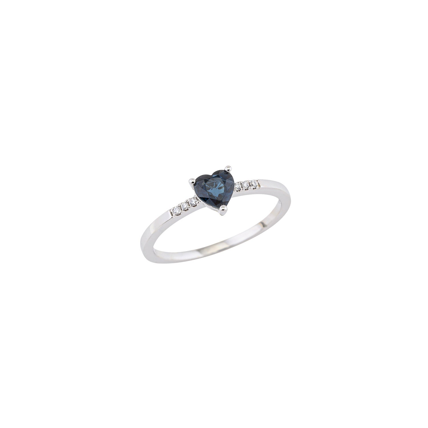Sapphire Diamond Heart Ring