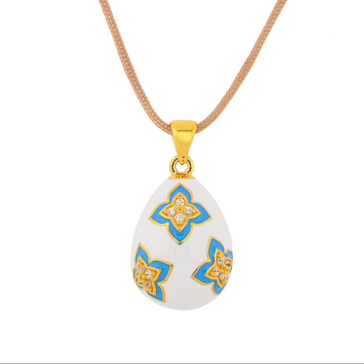 Turquoise Flower White Egg