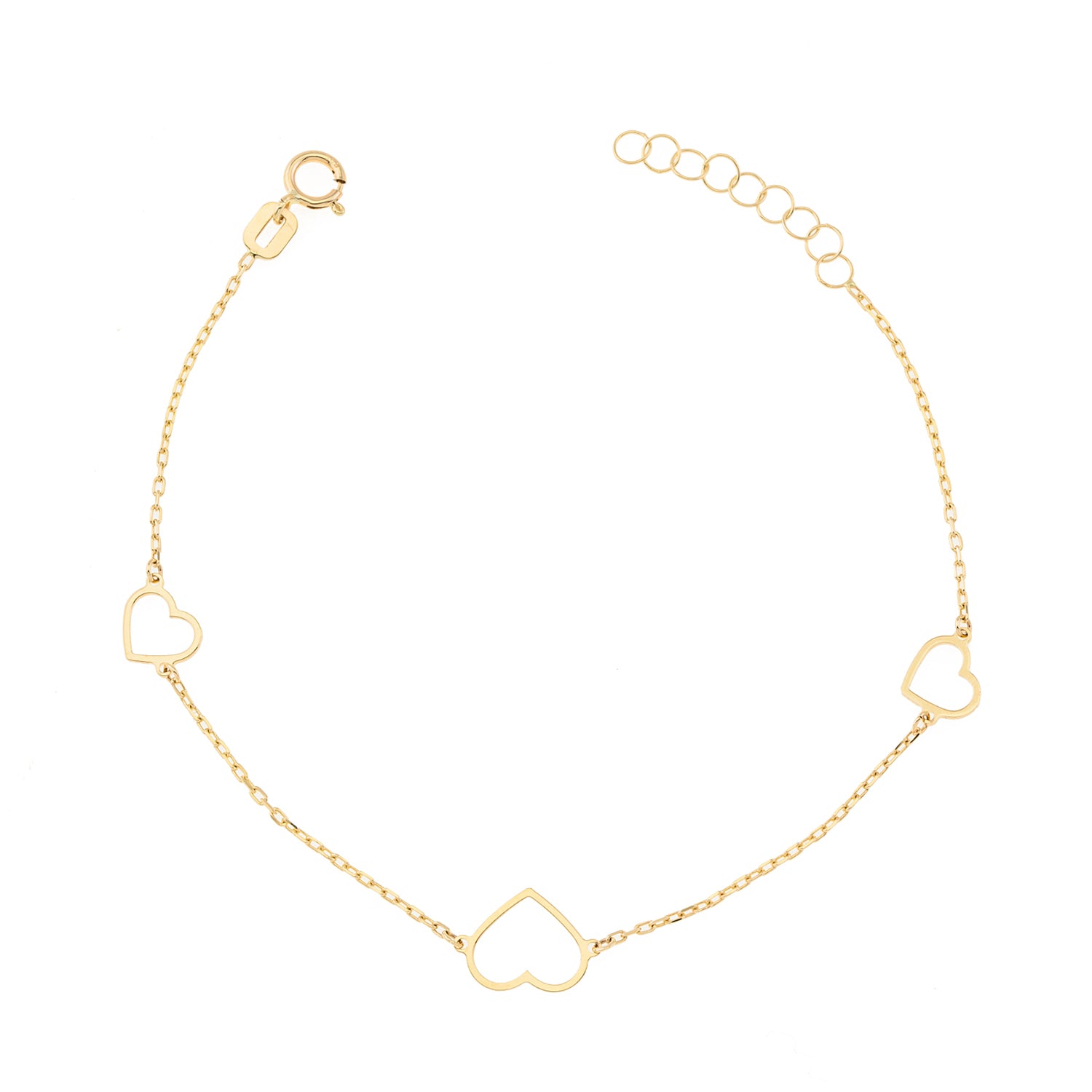 Gold K14 Heart Bracelet