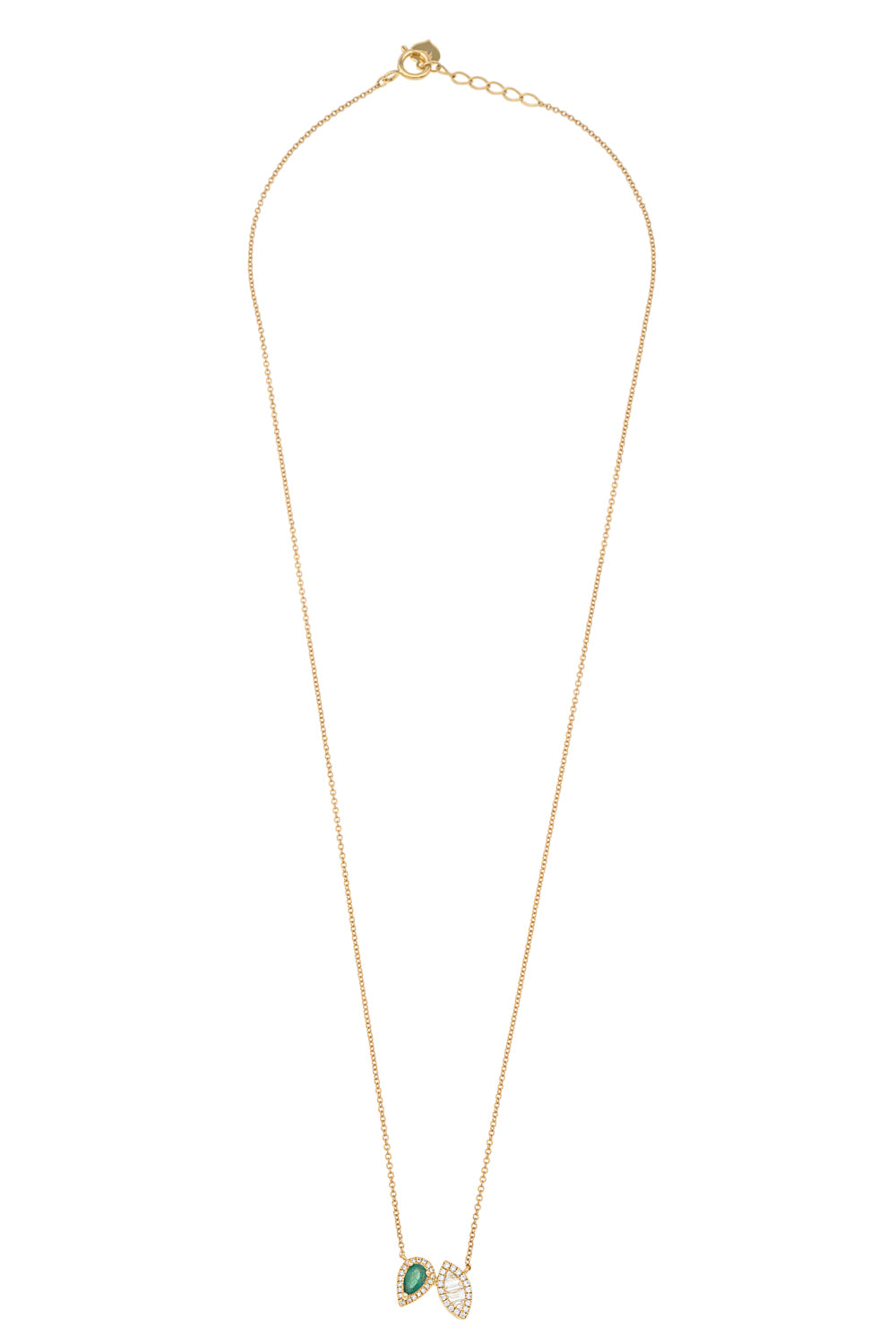 Emerald & Diamond bagguette leafs