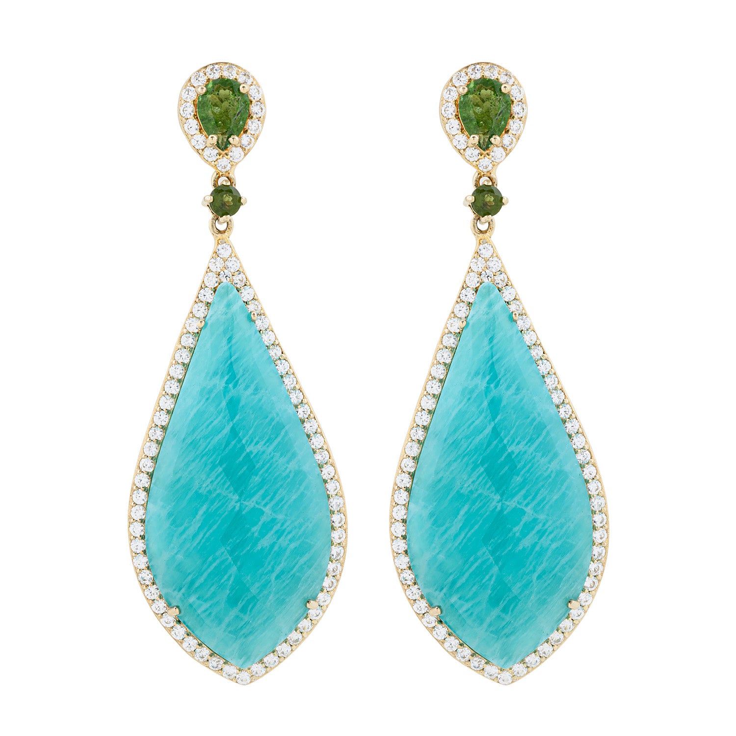 Amazonite Drop Silver Earrings