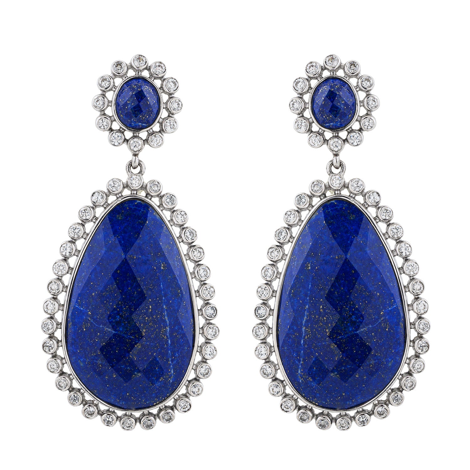 Lapis Lazuli Drop Silver Earrings
