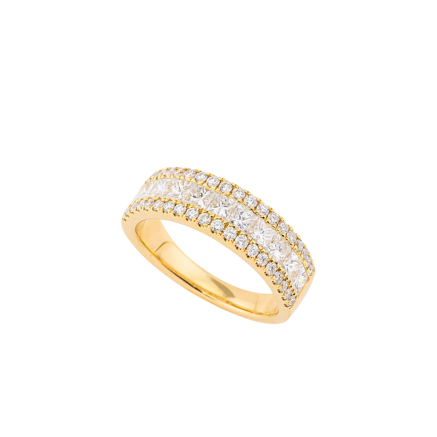 Half Eternity Princess cut Diamond Ring
