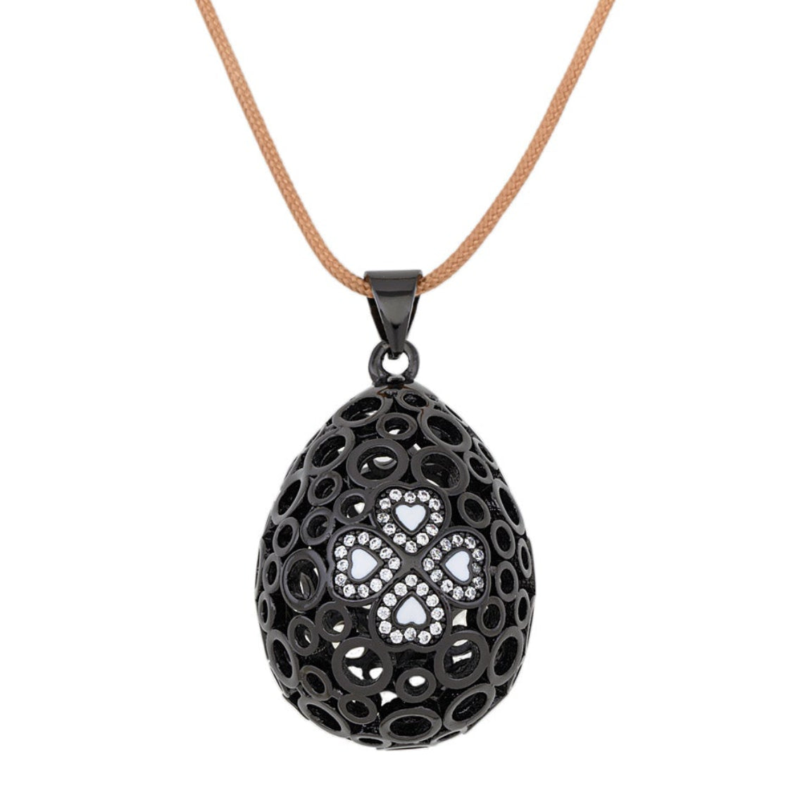 Clover on Black Perforated Big Egg