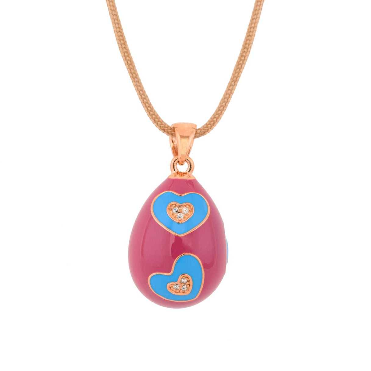 Turquoise Heart Dark Pink Egg