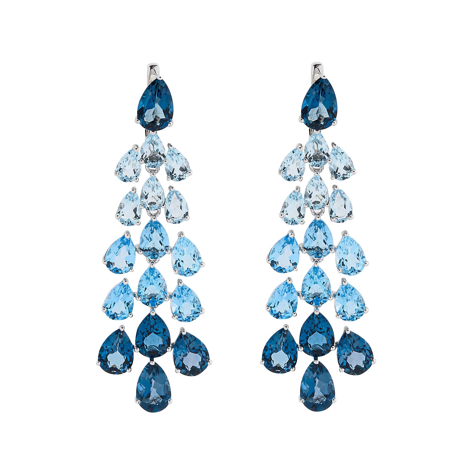 Chandelier Blue Pear Earrings