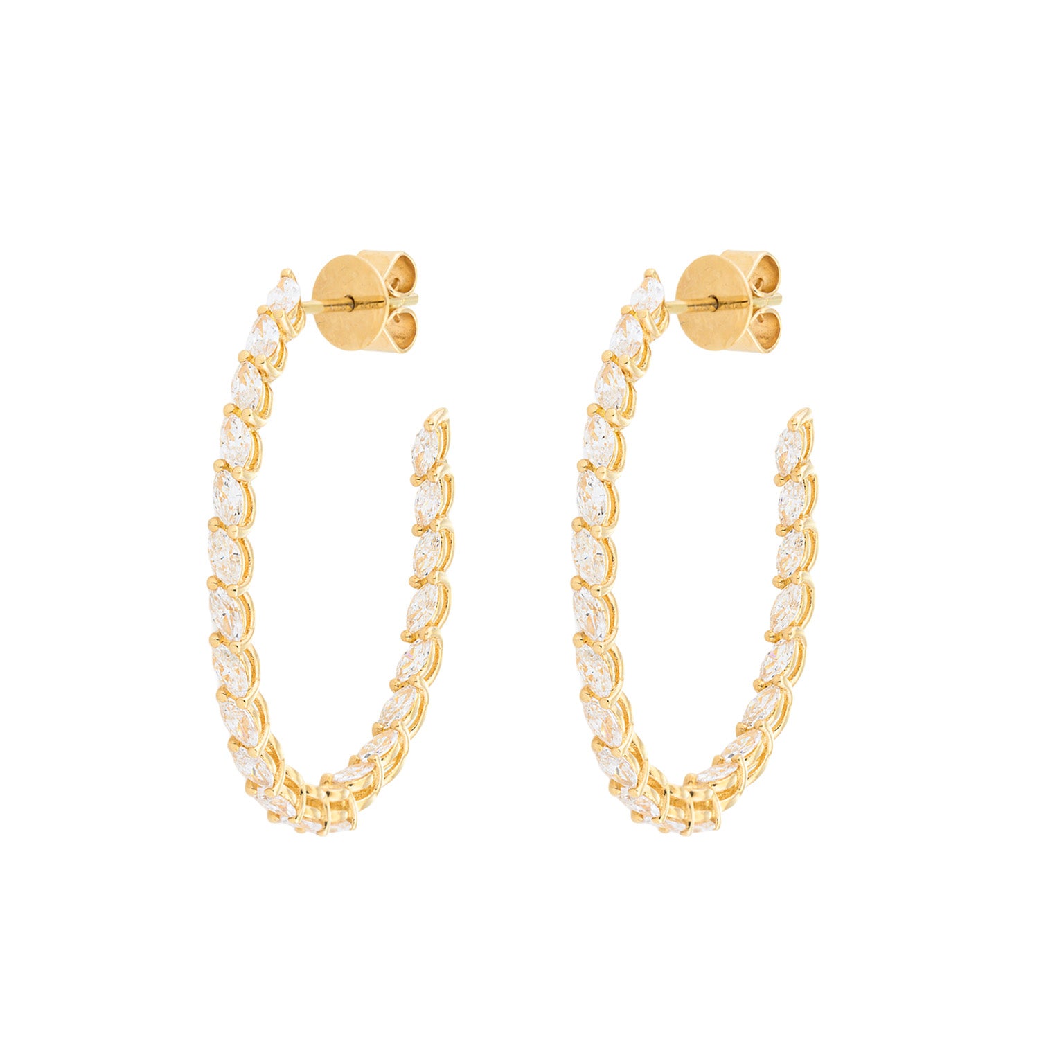 Diamond Oval Hoop earrings