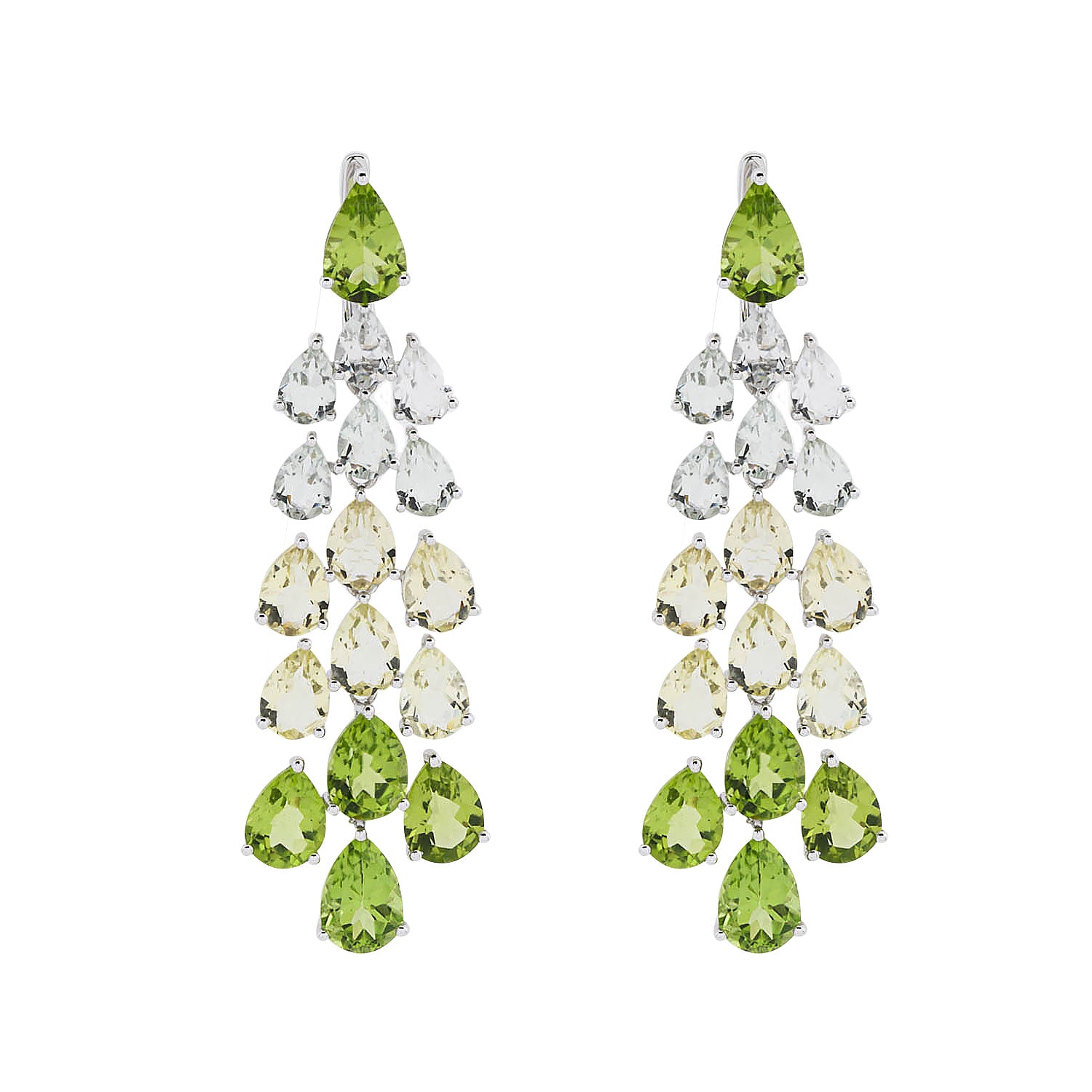 Chandelier Green pear Earrings