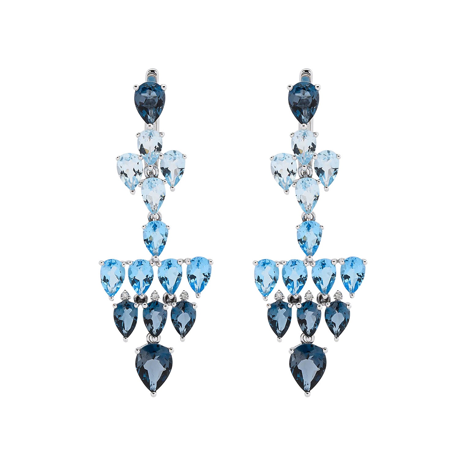 Chandelier Blue Triangle Earrings