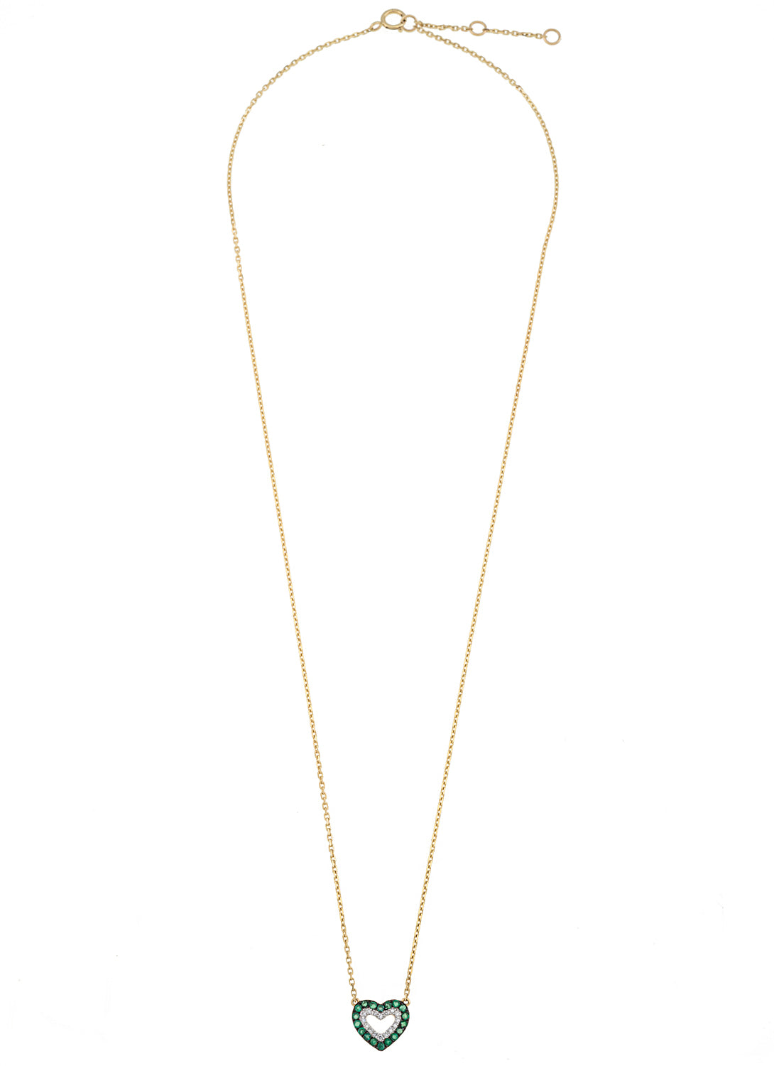 Heart of Emerald Diamond Necklace