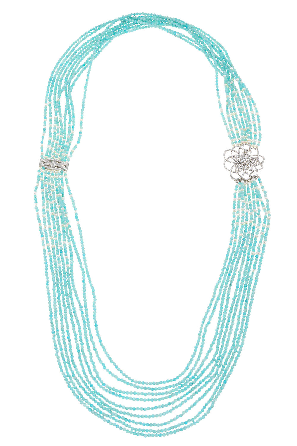 Sea Whisper, Long Apitite Beaded Necklace