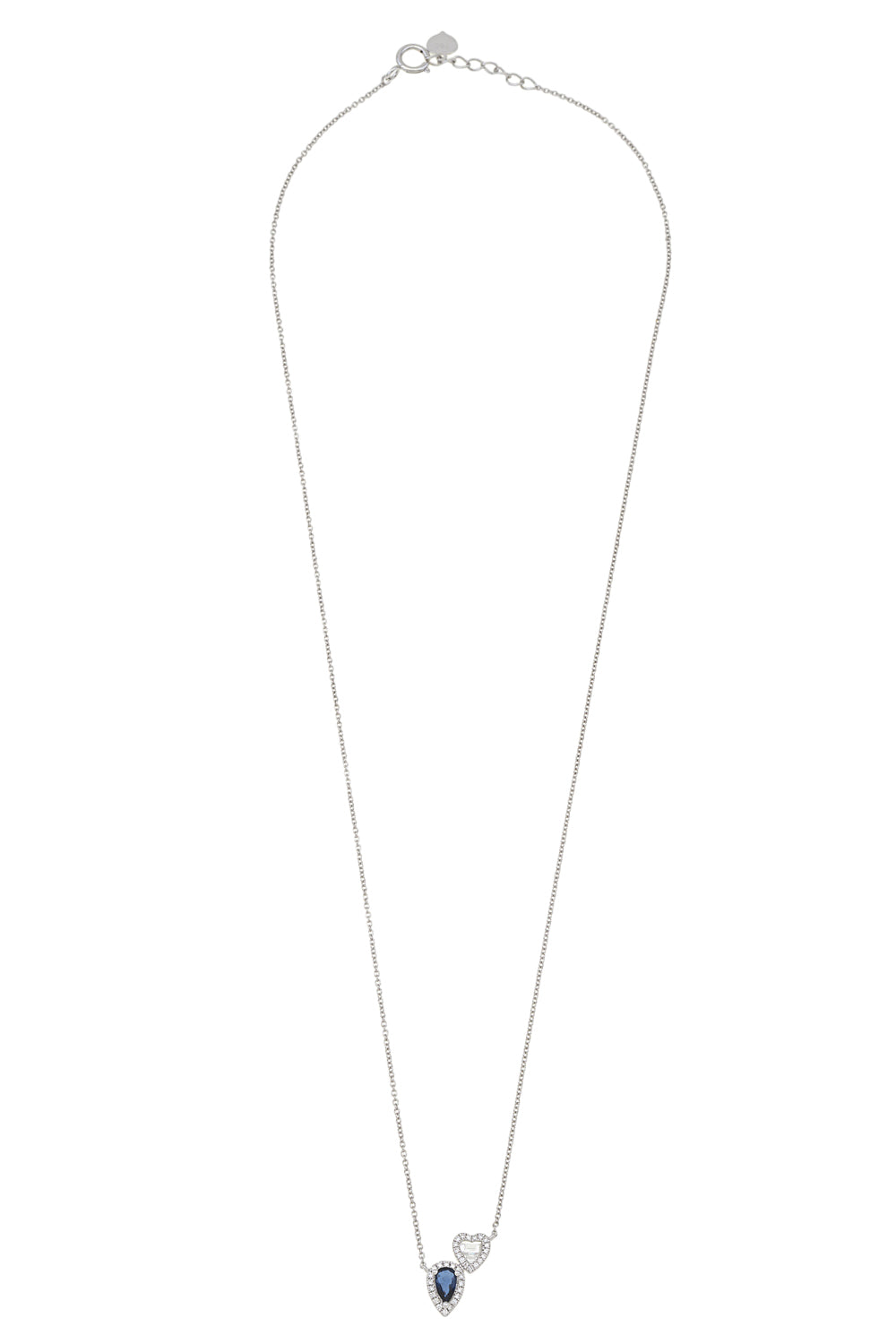 Sapphire and Diamond heart necklace