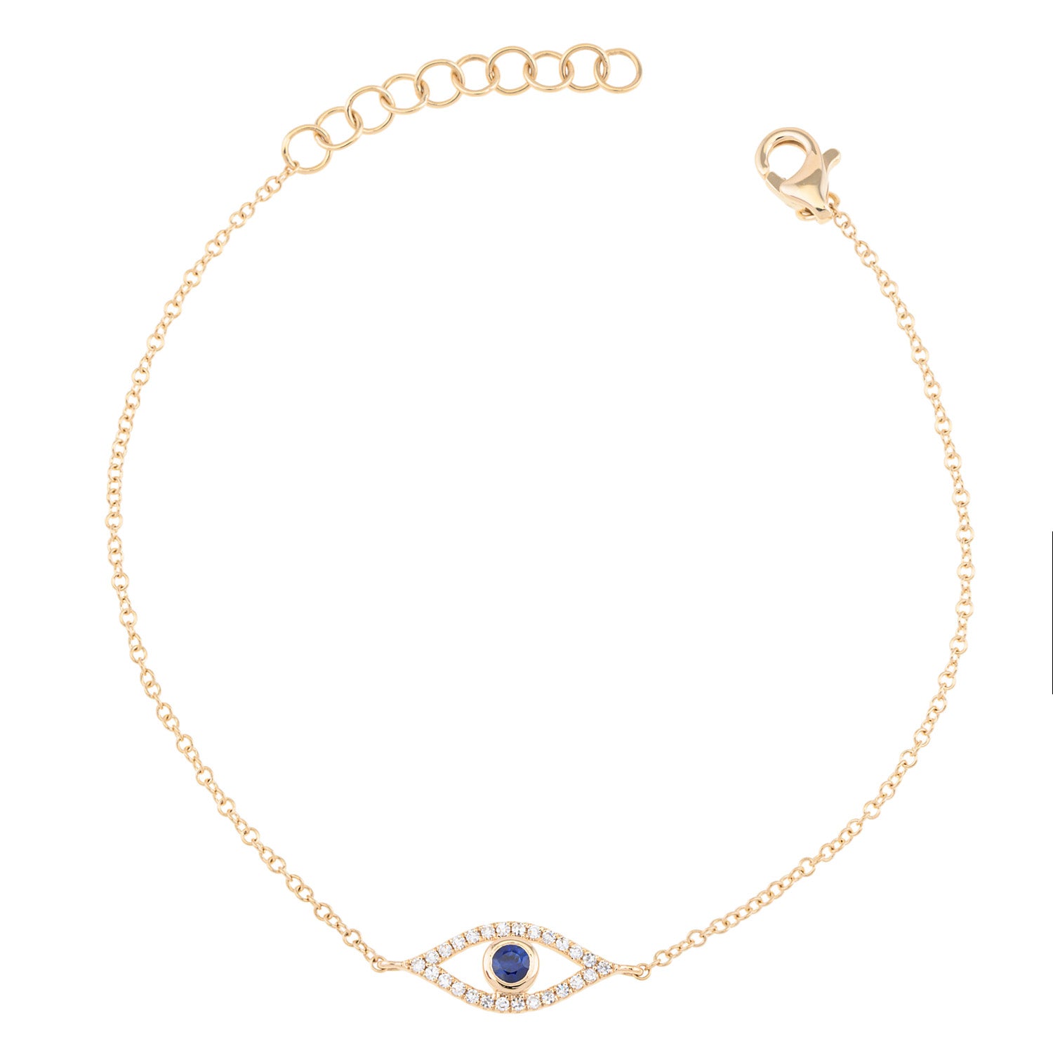 Diamond & Blue Sapphire chain bracelet