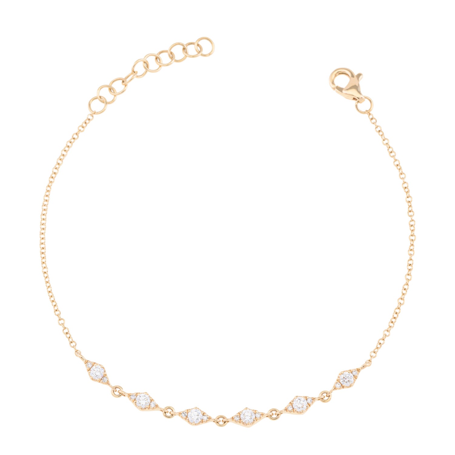 Diamond Rhombus chain bracelet