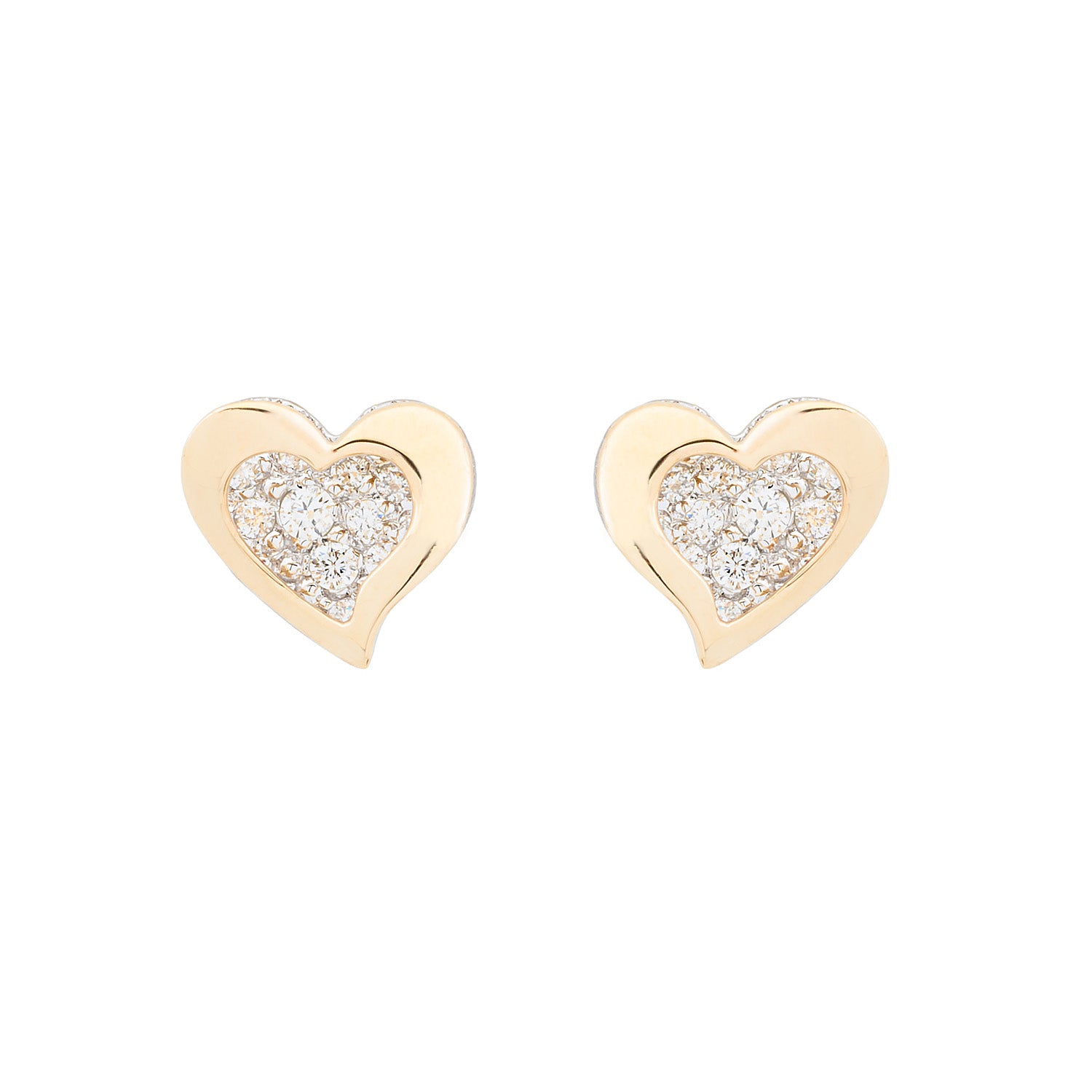 Two Layers Heart shaped Diamond earrings