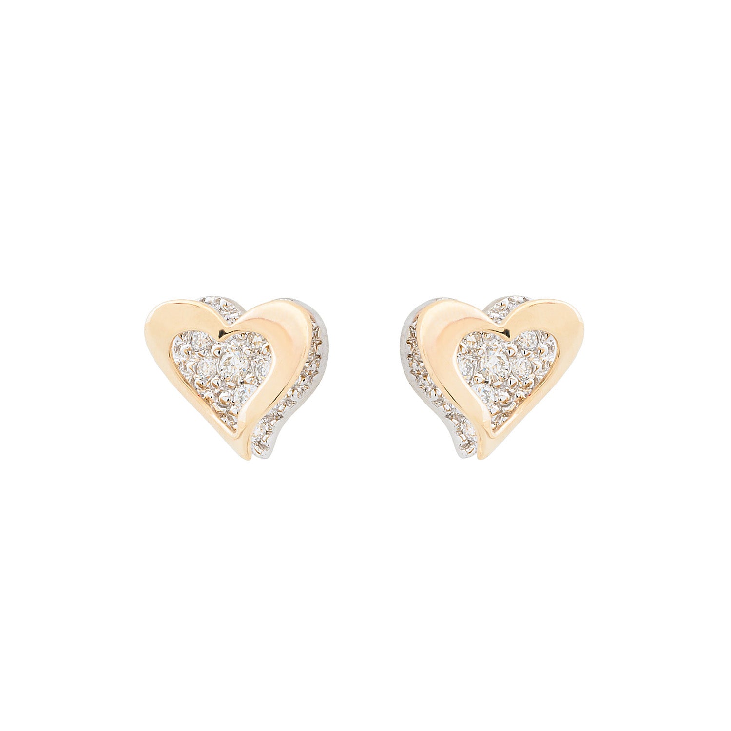 Two Layers Heart shaped Diamond earrings