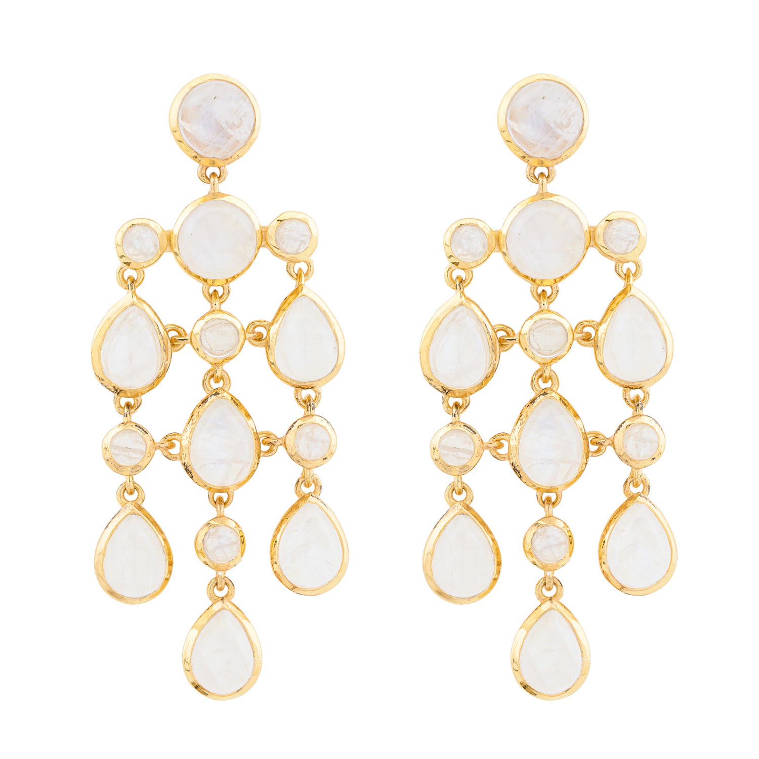 Rainbow Chandelier silver earrings