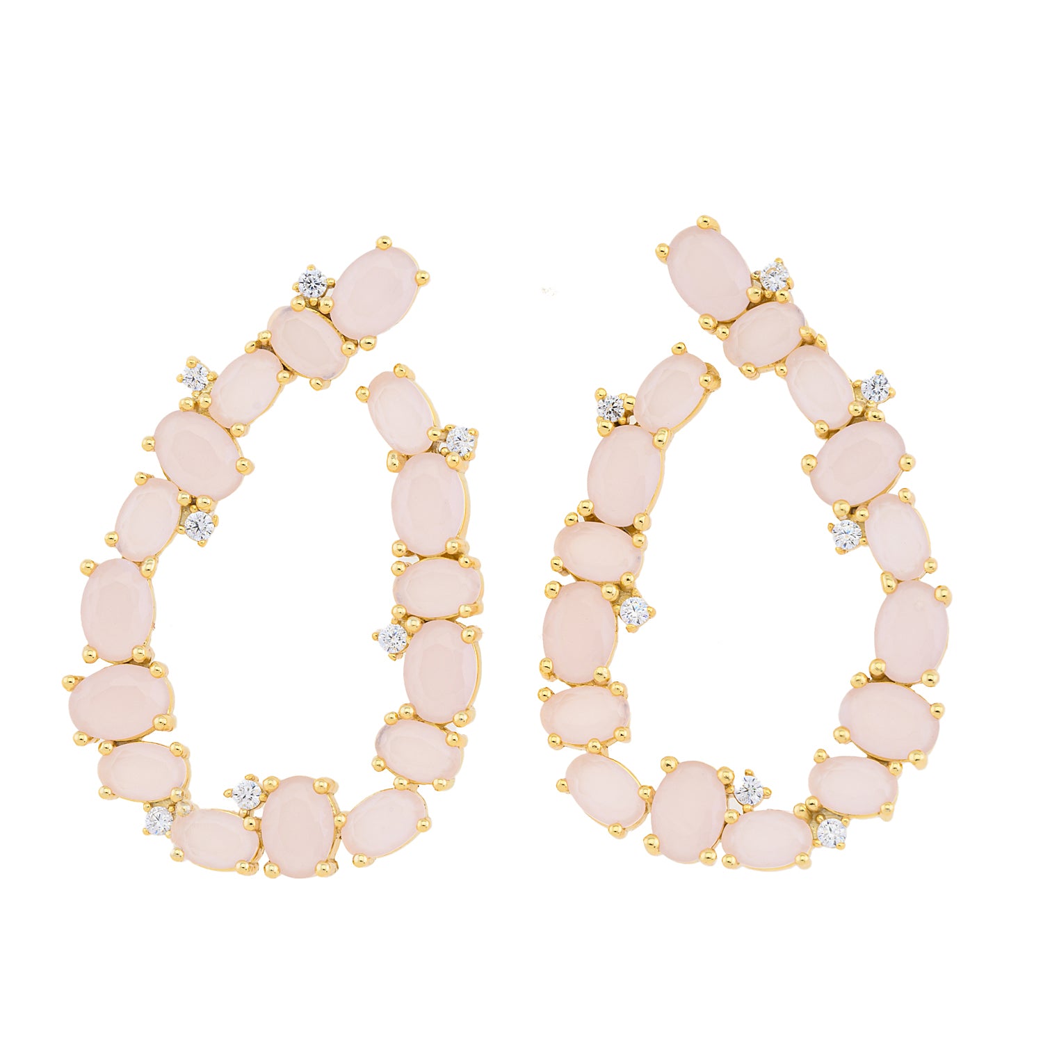 Pastel Pink Silver Earrings