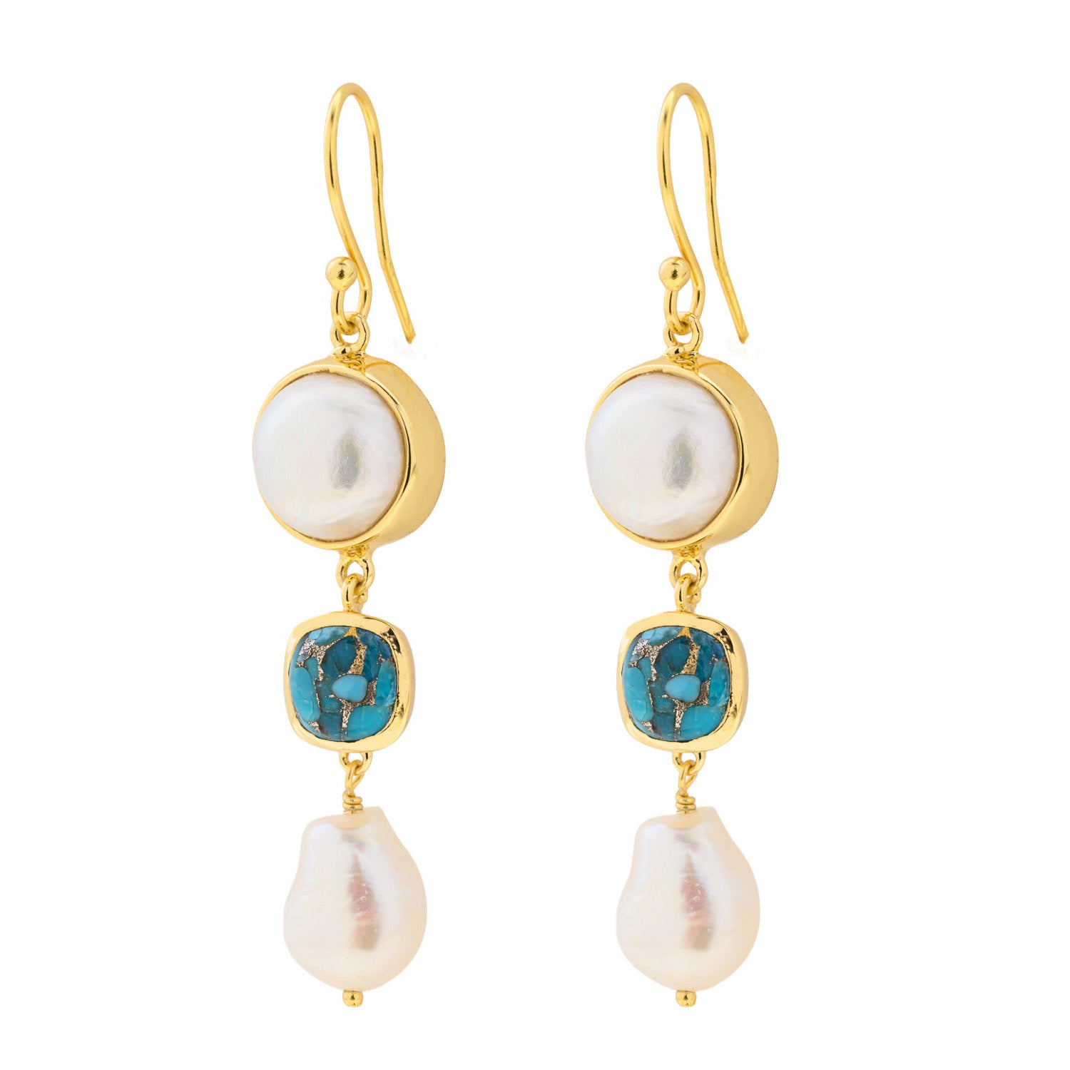 Pearl Sky- Silver Earrings