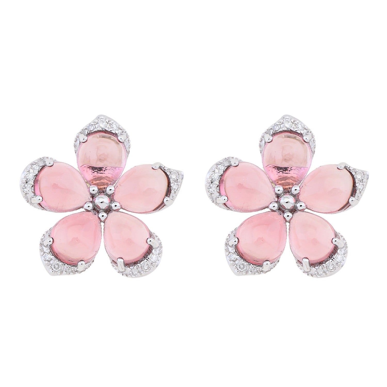 Petals in Pink Diamond Earrings