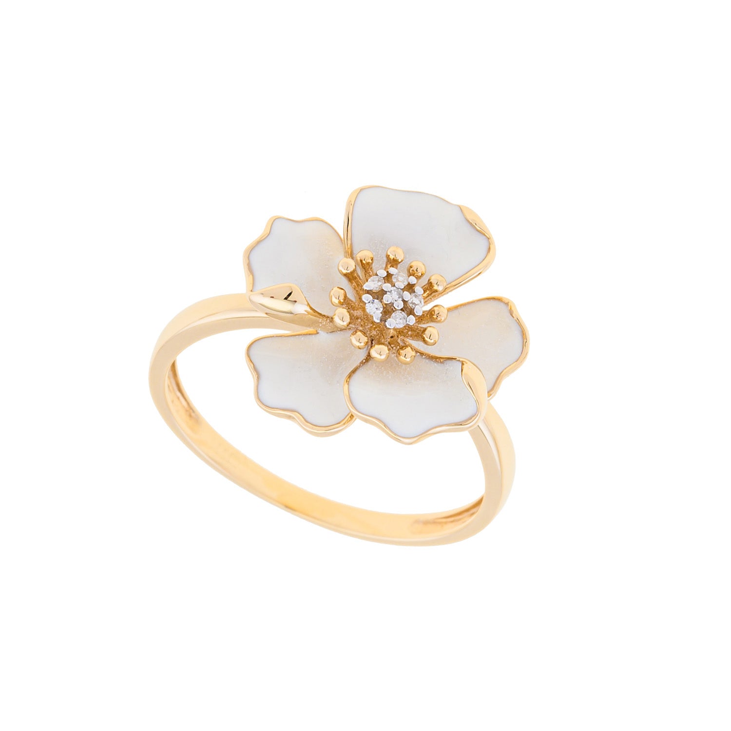 White Romance – Camellia Diamond Ring