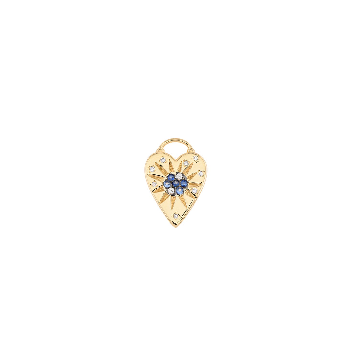 Sapphire & Diamond Heart Pendant