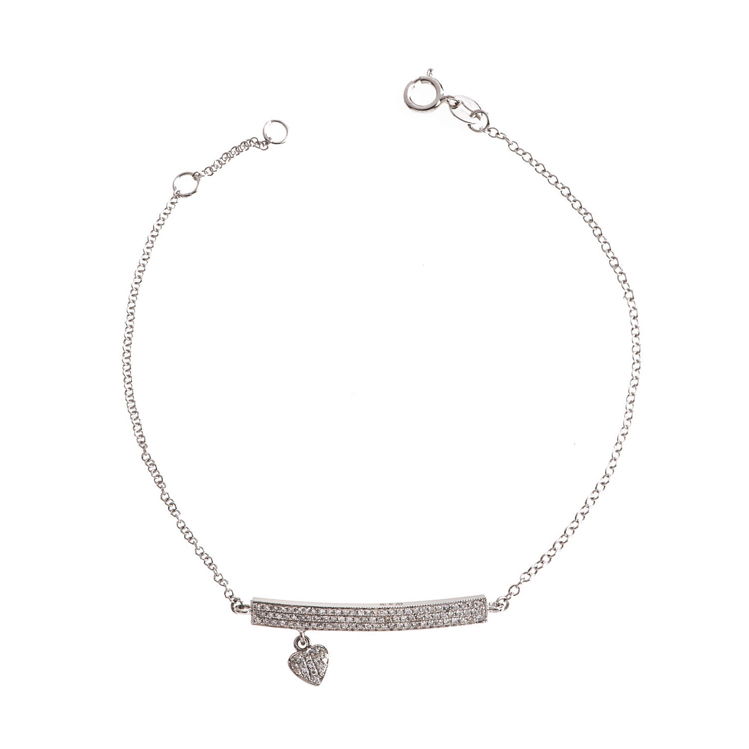 Hanging Heart Bar Bracelet
