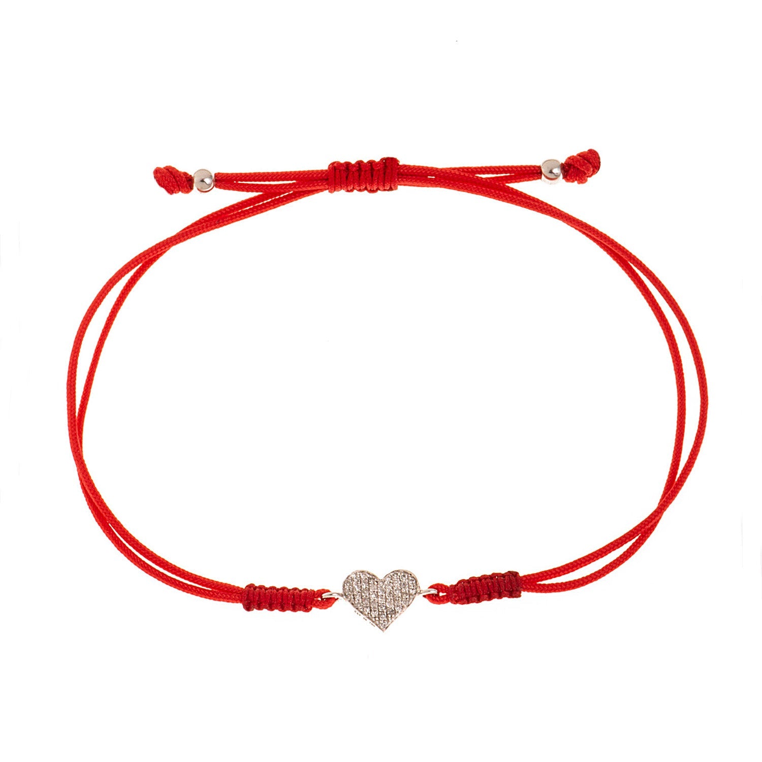 Diamond Heart Cord Bracelet - Anatol Jewelry