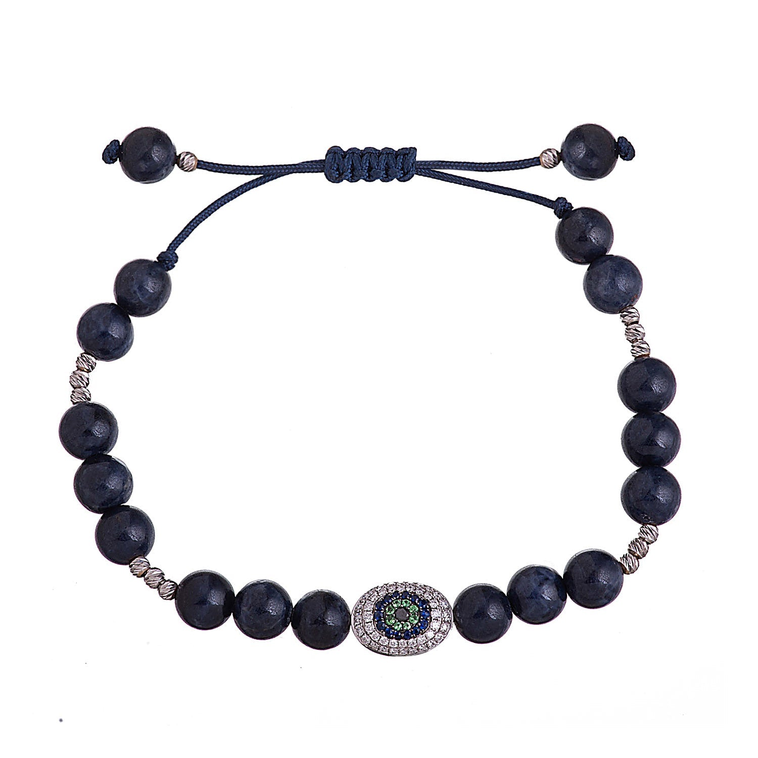Evil Eye Bracelet with Diamonds and Blue Sapphires. Βραχιόλι με μάτι.