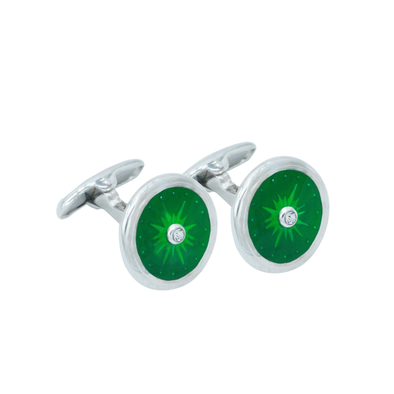 Silver and Enamel Cufflinks