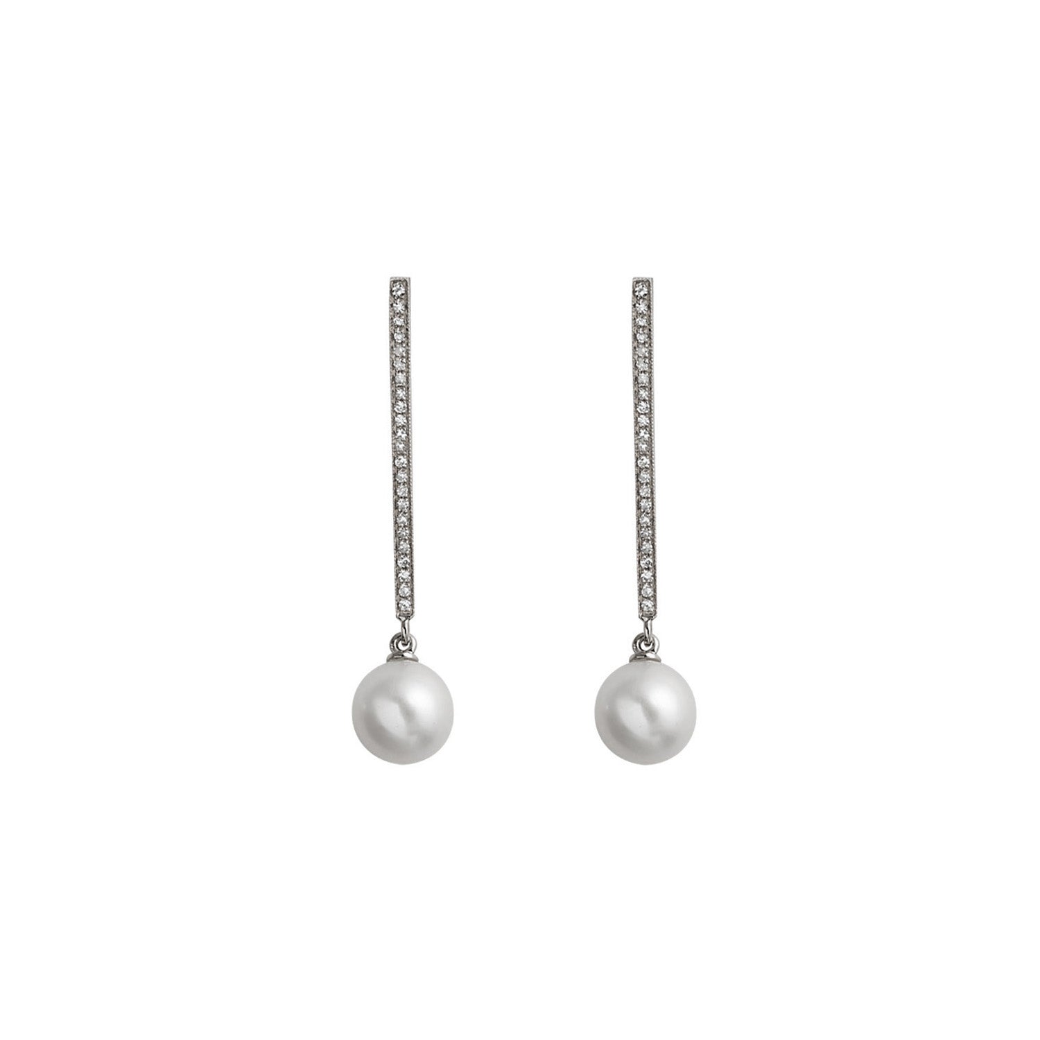 Pearl Earring. Earrings. 18K gold earring. Fresh water pearl. White Gold, yellow gold, rose gold. Perfect Gift. Earring gift. Hanging Pearl. Chain Erring. Fine jewelry. Anatol. Σκουλαρίκι χρυσό. Σκουλαρίκι  με μαργαριτάρι. Σκουλαρίκι αλυσίδα. Σκουλαρίκι με πέρλα. Athens.