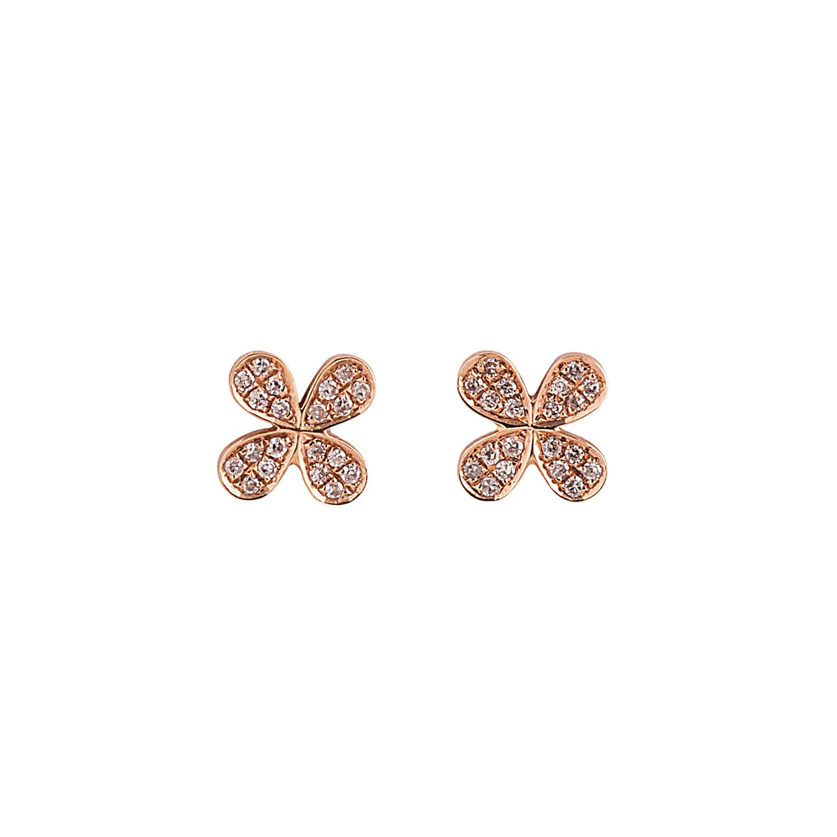 Gold and Diamond Stud Earrings