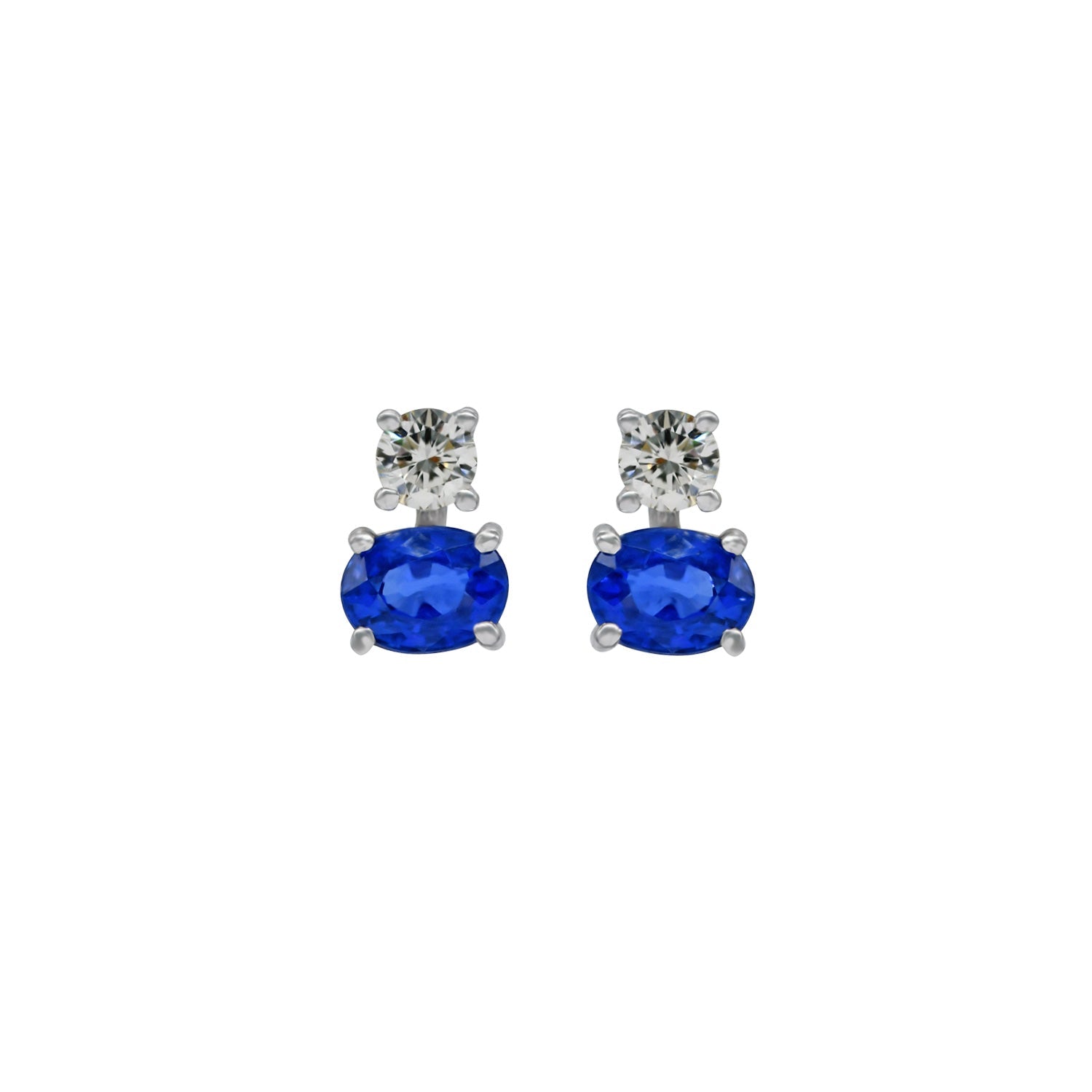 Diamond and Sapphire Earring. Σκουλαρίκι με ζαφείρια και μπριγιάν. Σκουλαρίκι με διαμάντι και ζαφείρι