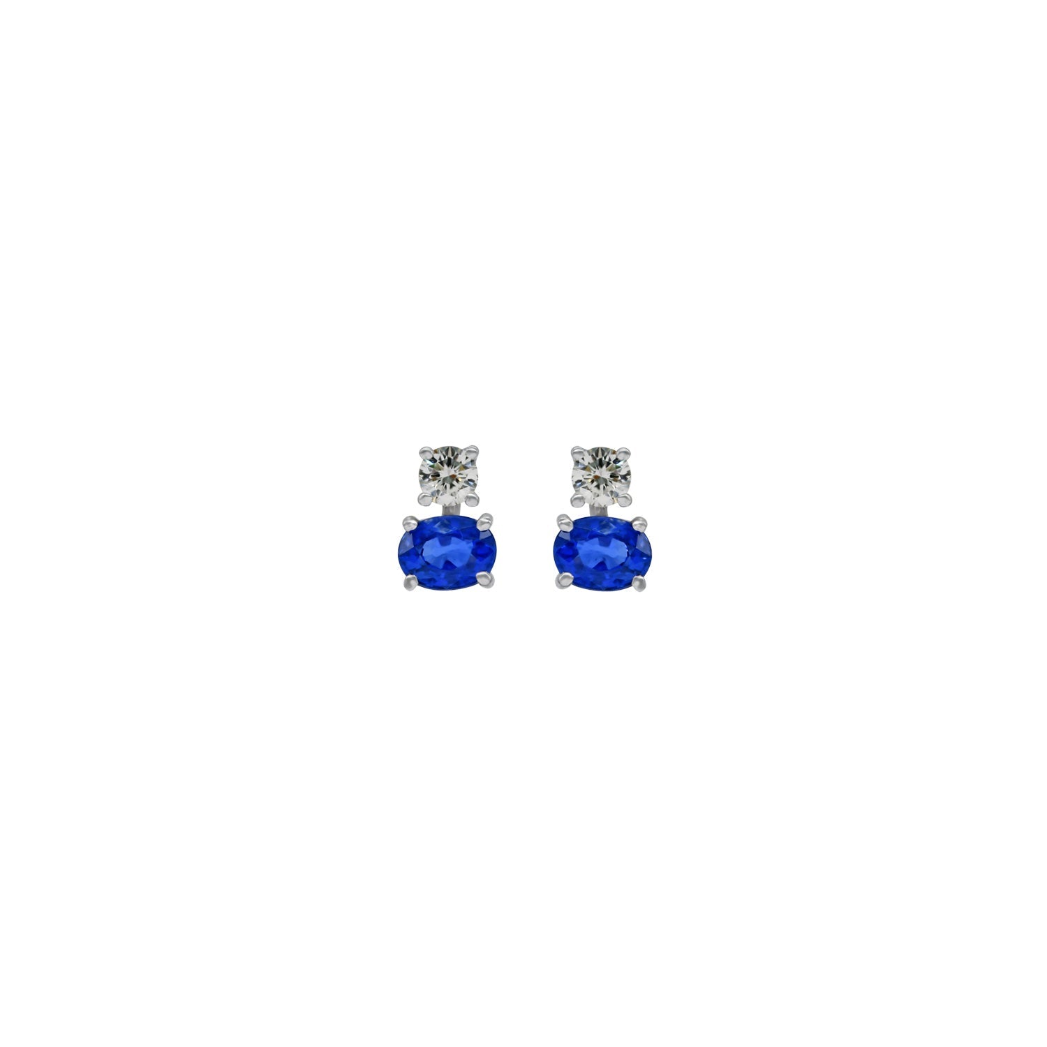 Diamond and Sapphire Earring. Σκουλαρίκι με ζαφείρια και μπριγιάν. Σκουλαρίκι με διαμάντι και ζαφείρι