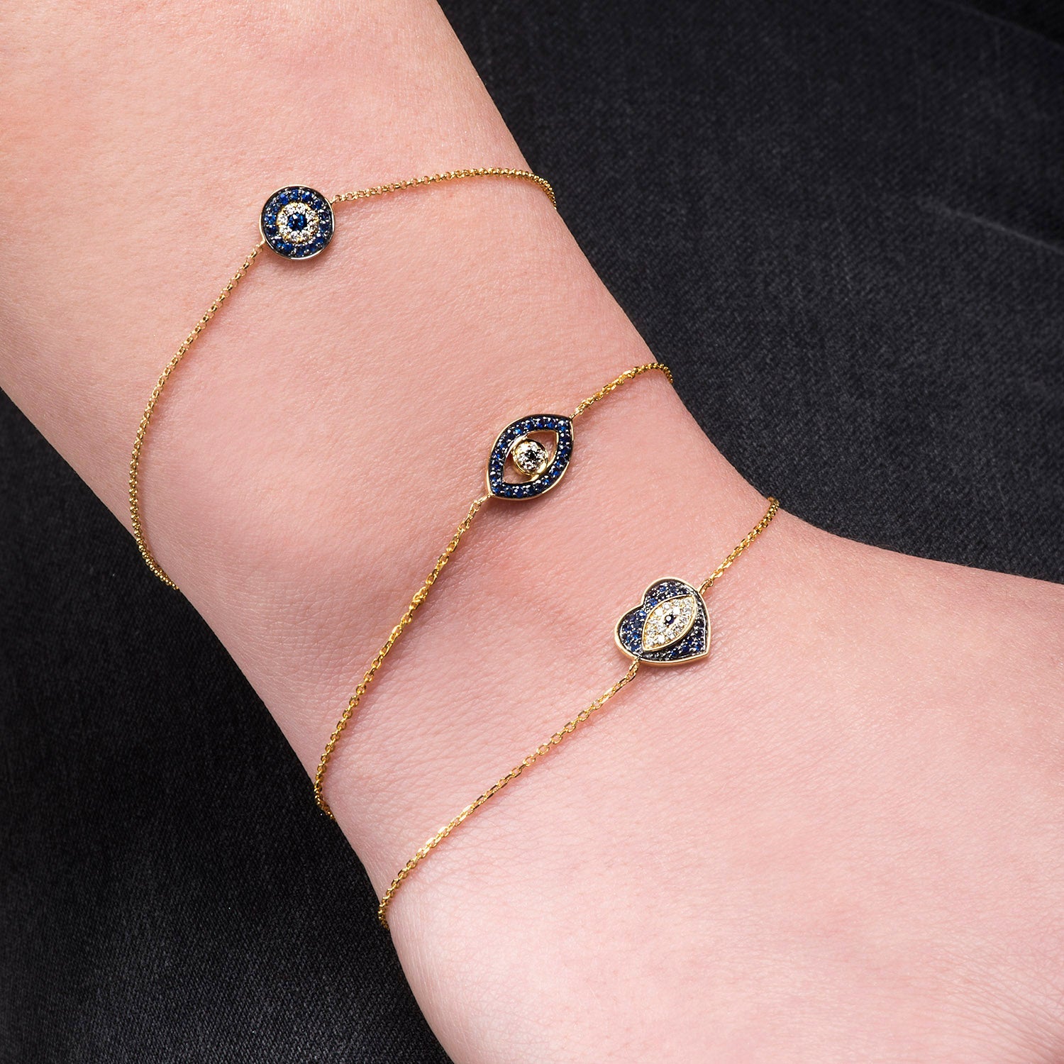 Diamond bracelet. Gold Bracelet. 18k gold bracelet. 14k gold bracelet. Rose Gold Bracelet. Yellow gold bracelet. White Gold Bracelet. Bracelets. Gift Bracelet. Perfect bracelet for present. Precious stone bracelet. Chain Bracelet. Bangle Bracelet. Anatol jewelry. Fine Jewelry. Evil Eye Bracelet. Evil Eye.