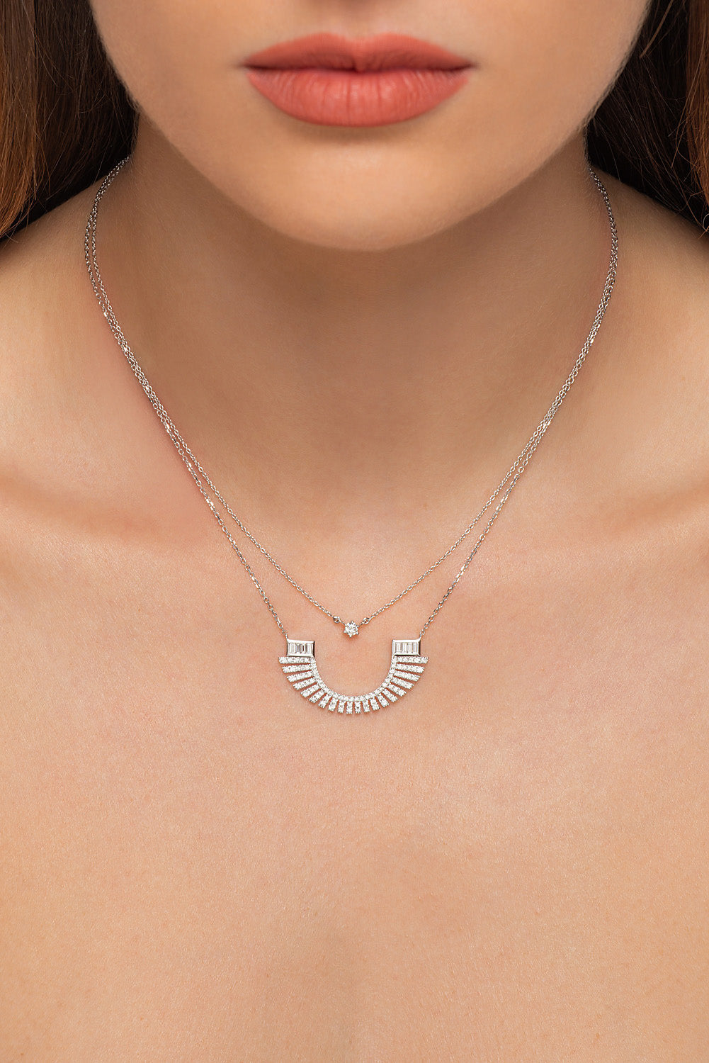 Gold and diamond necklace. Anatol necklace. Diamond necklace. Κολιέ χρυσό. Κολιέ με μπριγιάν. Κολιέ με διαμάντια.
