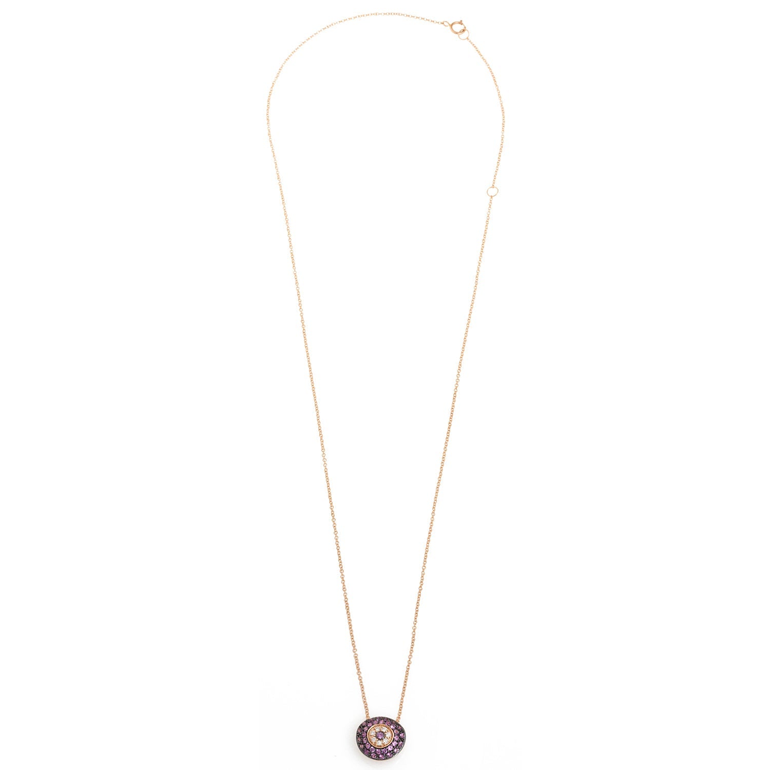 Pink Sapphire Pebble Evil Eye