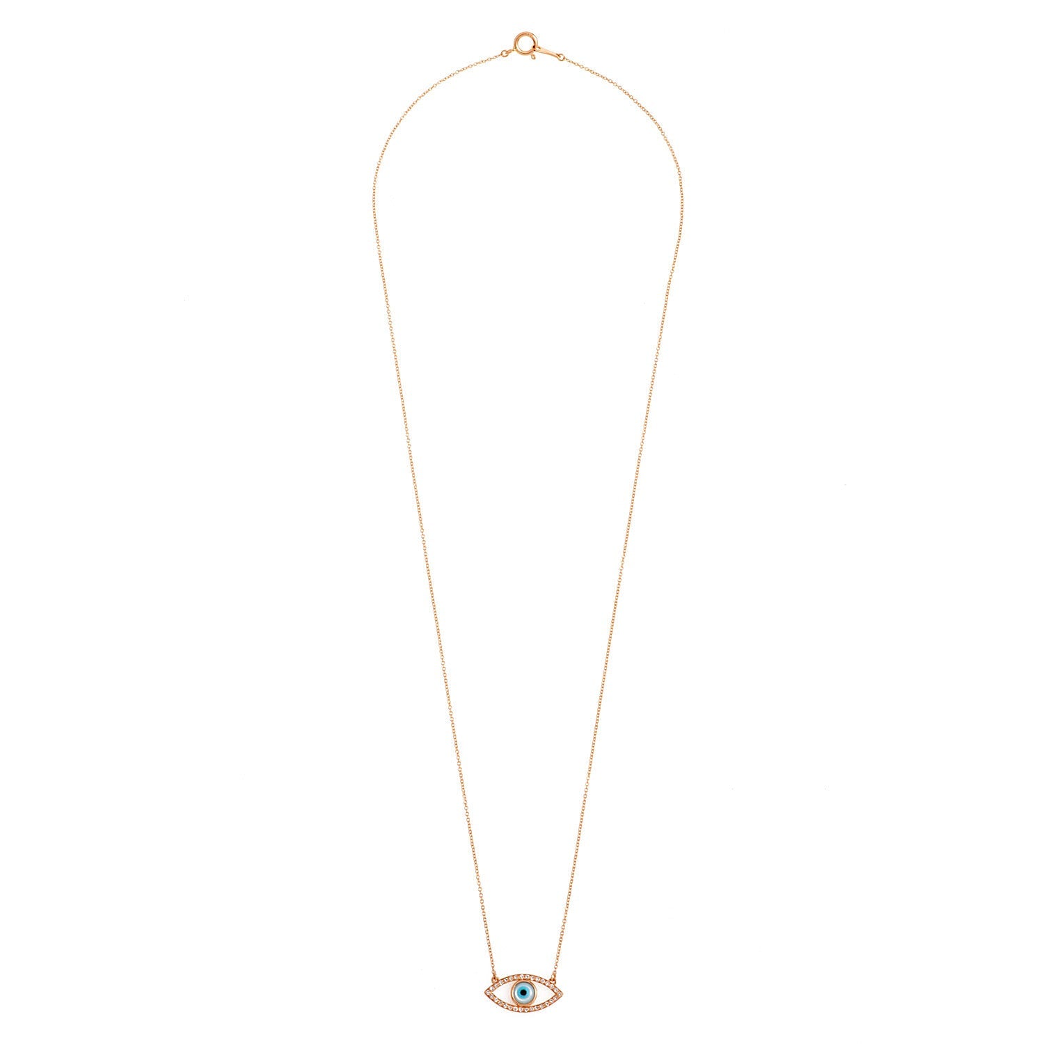 Evil eye necklace. Diamond evil eye necklace. Μάτι κολιέ.