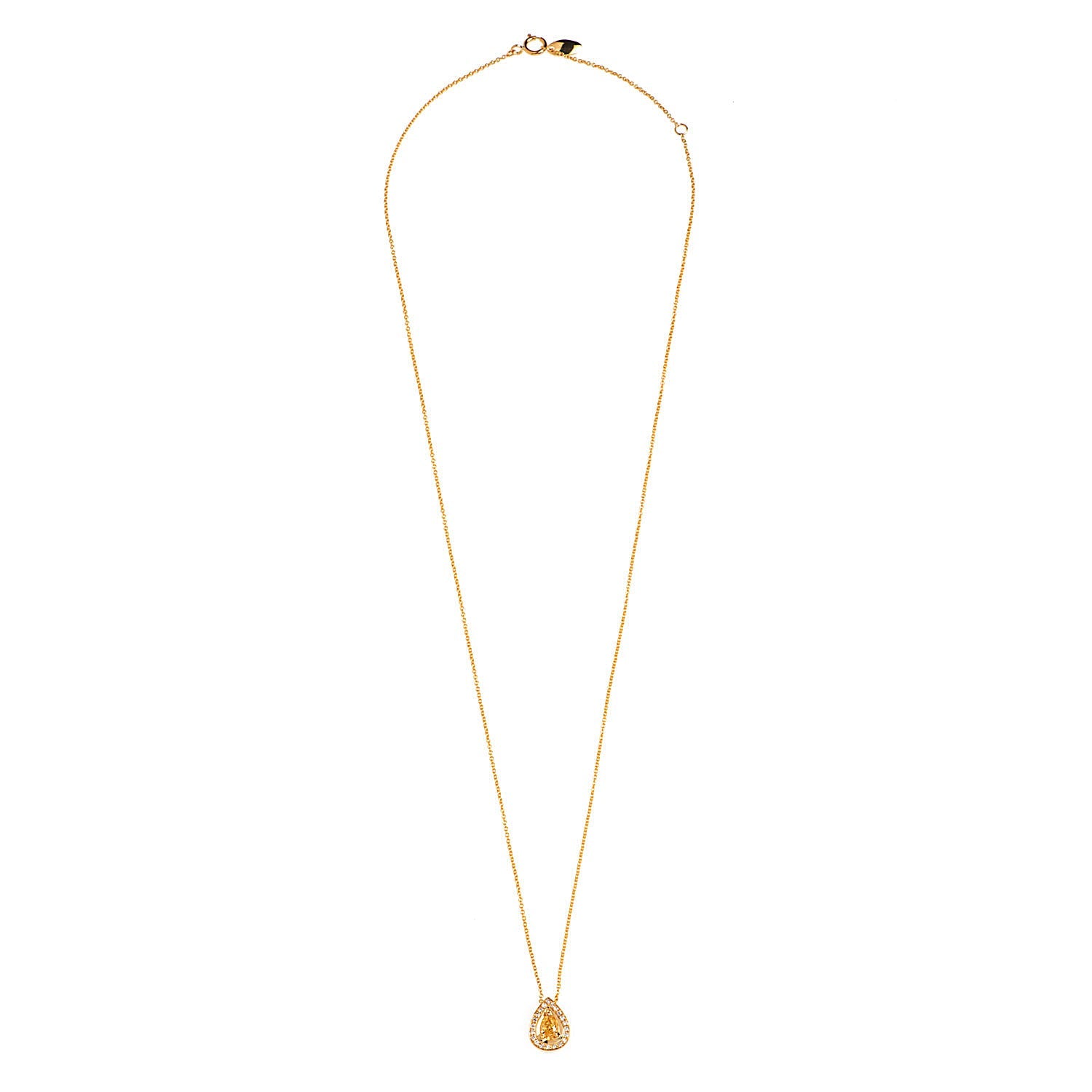 Yellow Diamond Drop Necklace
