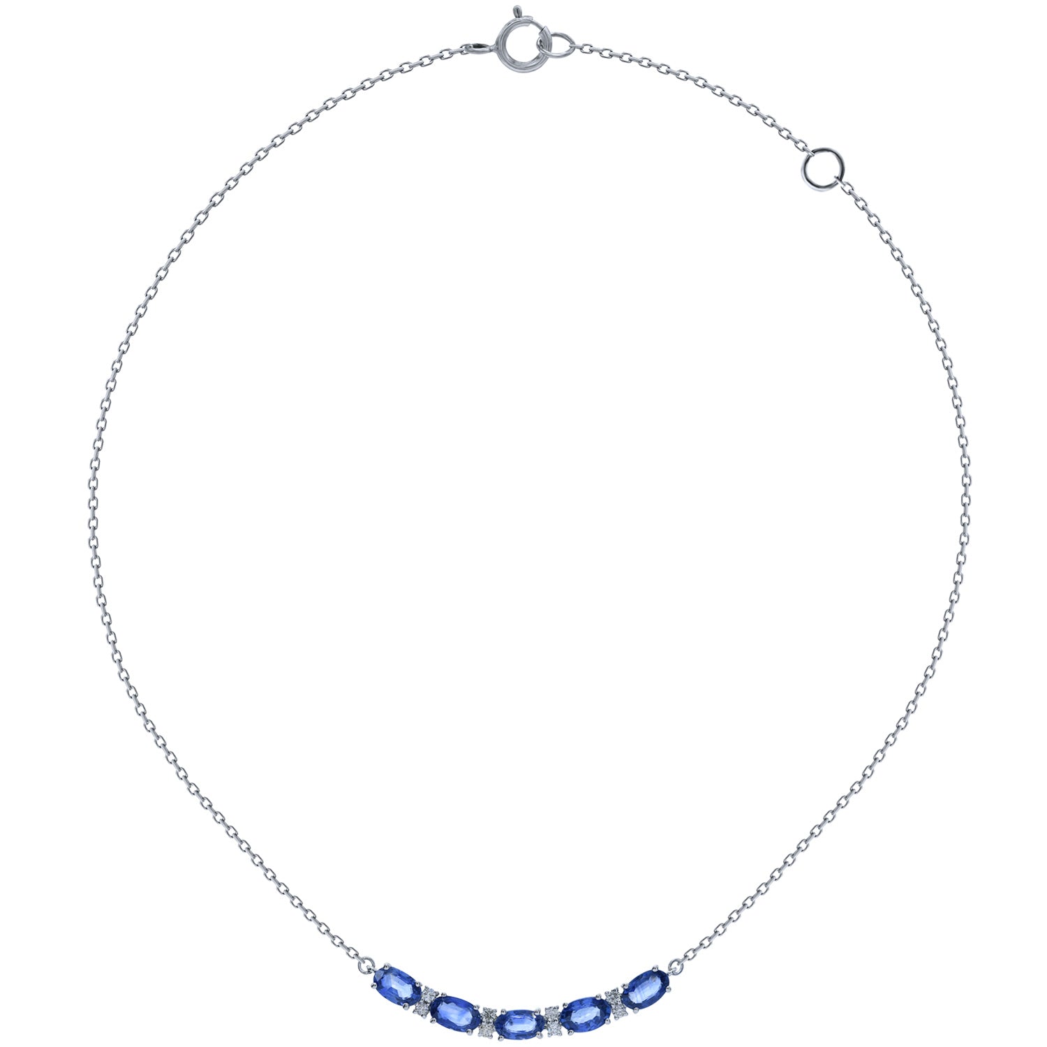 Sapphire Necklace. Sapphire and diamond necklace. Sapphire necklace for gift. Chain necklace. Anatol jewelry. Fine jewelry. Golden Hall. Kifissia. Athens. Χρυσό κολιέ. Κολιέ με διαμάντια. Χρυσά κοσμήματα. Κηφισιά. Κολιέ με μπριγιάν. Κολιέ με ζαφείρια. Κολιέ με μπριγιάν και ζαφείρια.