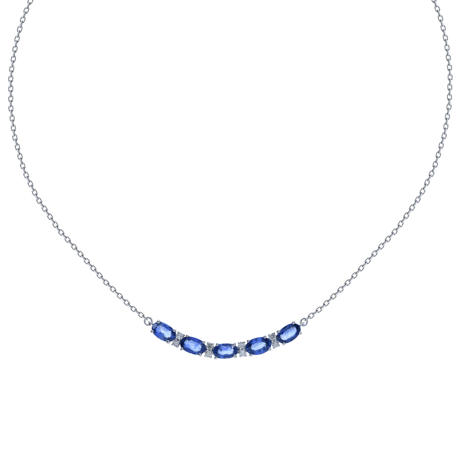 Sapphire Necklace. Sapphire and diamond necklace. Sapphire necklace for gift. Chain necklace. Anatol jewelry. Fine jewelry. Golden Hall. Kifissia. Athens. Χρυσό κολιέ. Κολιέ με διαμάντια. Χρυσά κοσμήματα. Κηφισιά. Κολιέ με μπριγιάν. Κολιέ με ζαφείρια. Κολιέ με μπριγιάν και ζαφείρια.