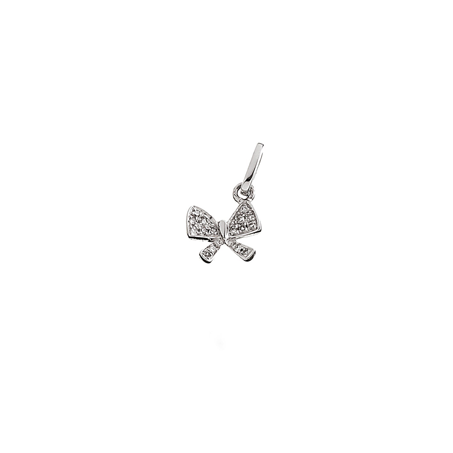 18K Gold with diamonds Bow Pendant
